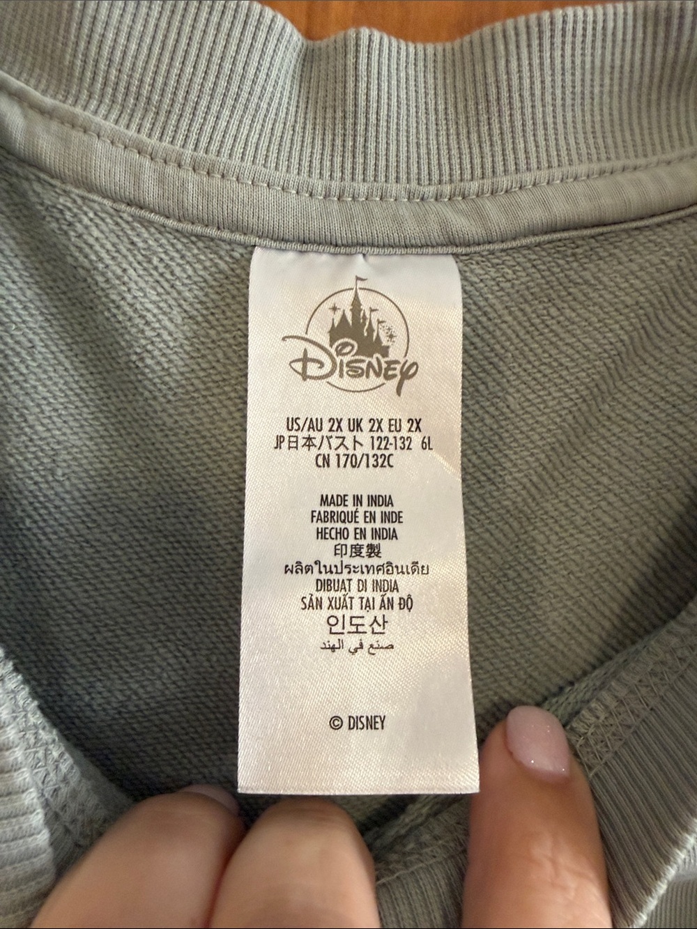 Disney World Sage Green Embroidered Mickey Crewneck Sweatshirt - Picture 3 of 4